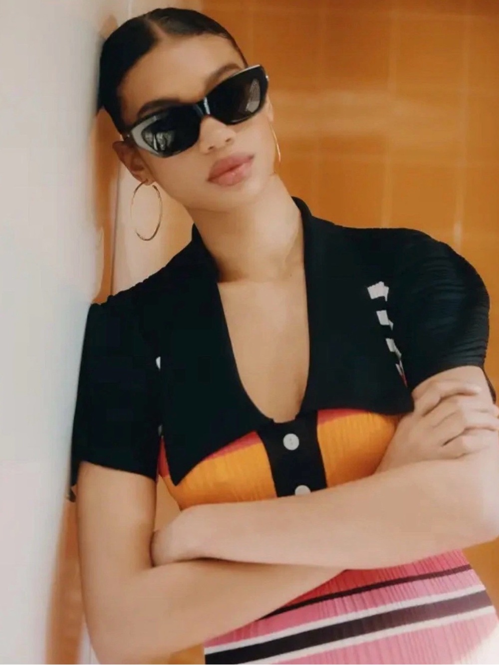 KIMEZE $569 Concept 3 Black Acetate Cat-Eye Sunglasses Handmade Made In Italy